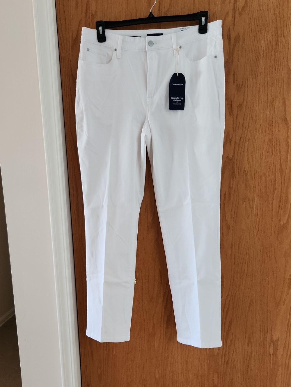 Charter Club Cream Straight-Leg Pants NWT